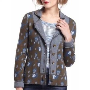 HWR Rose Jacquard Sweater Jacket Small - Anthropologie